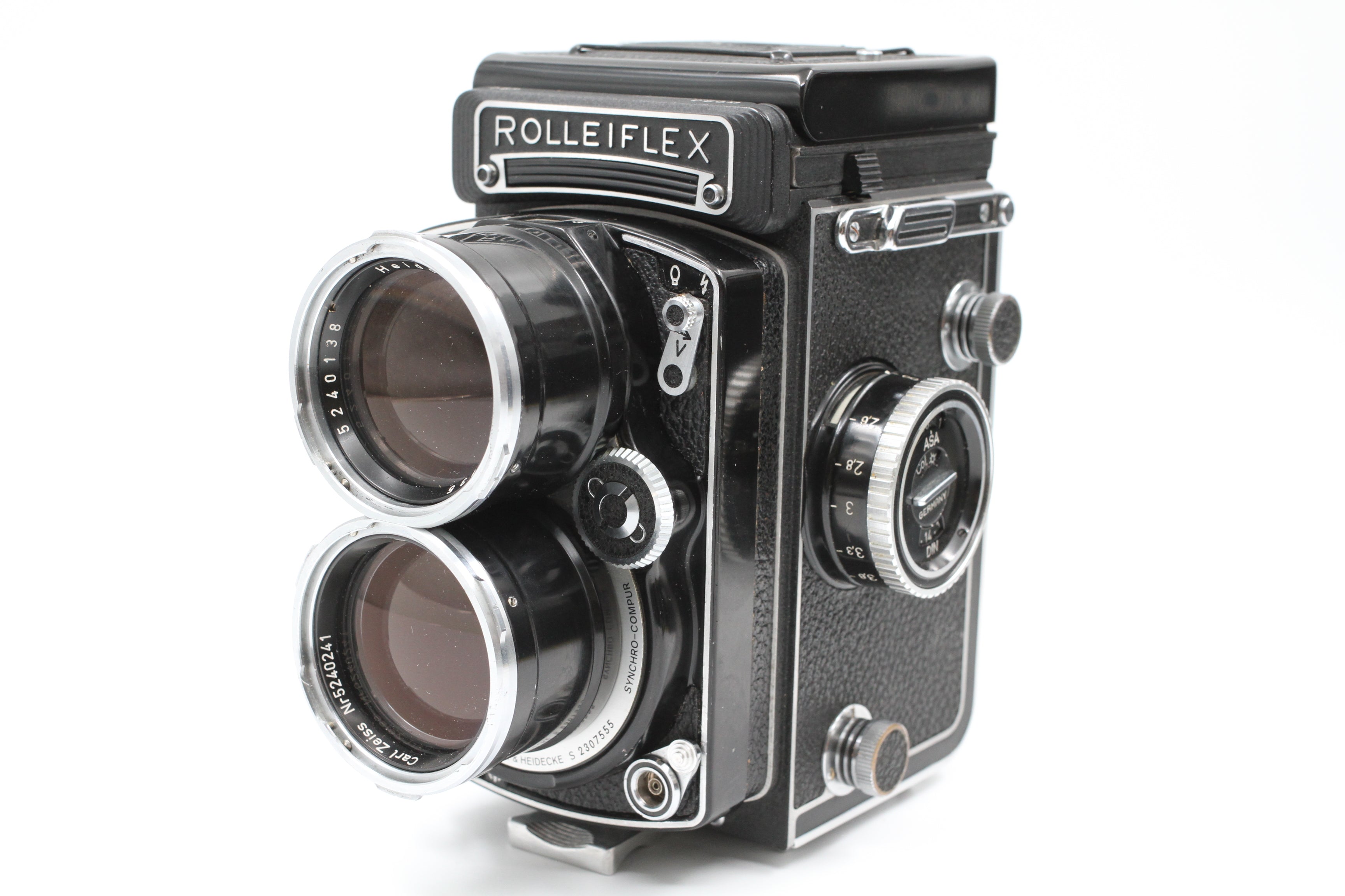 Rolleiflex, Tele-Rollei White Face Model II w/ 135mm f4 Zeiss Sonnar + case.