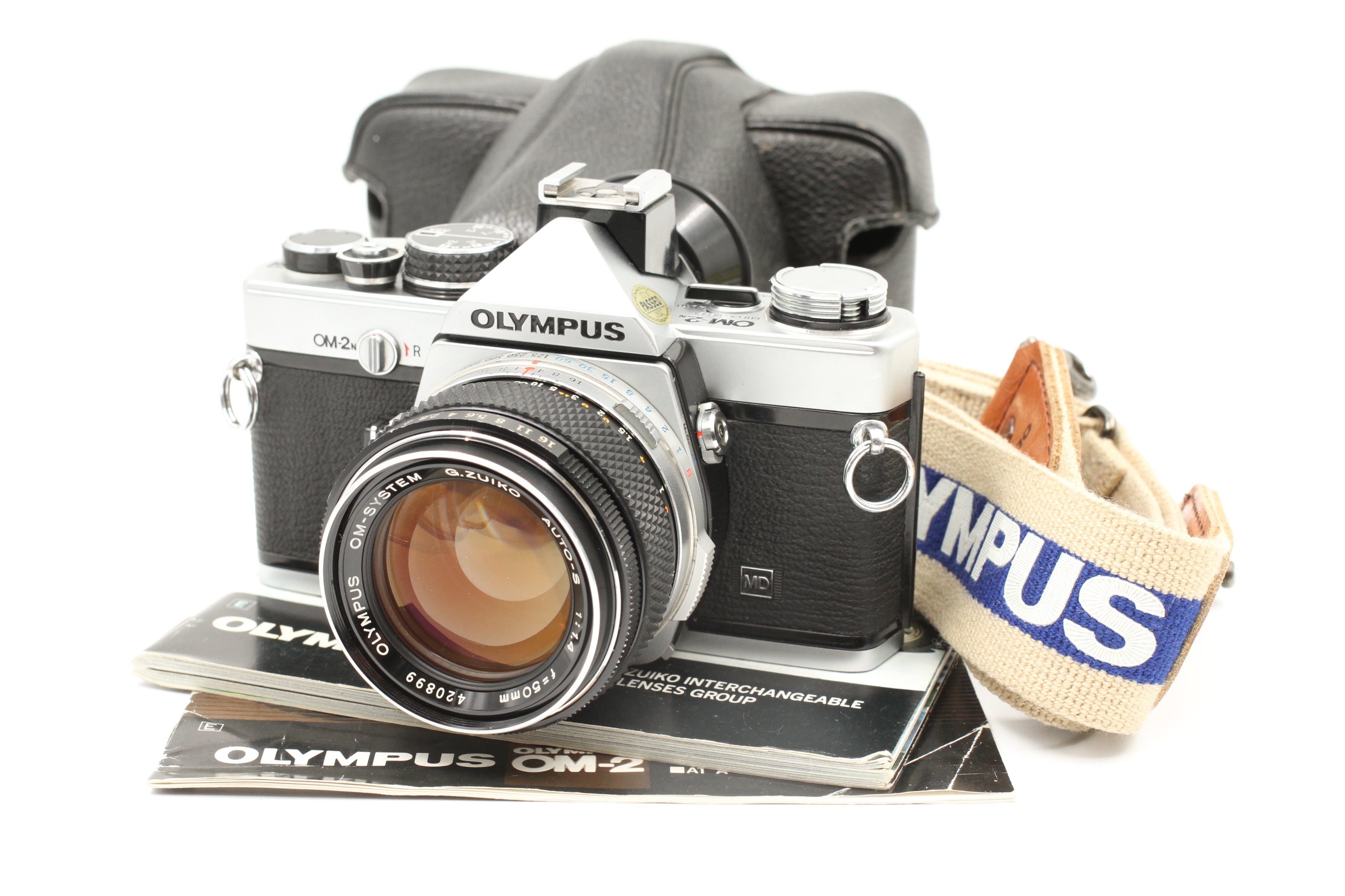 Olympus OM-2n MD 35mm Chrome SLR w/ Zuiko 50mm f1.4 Lens & Case