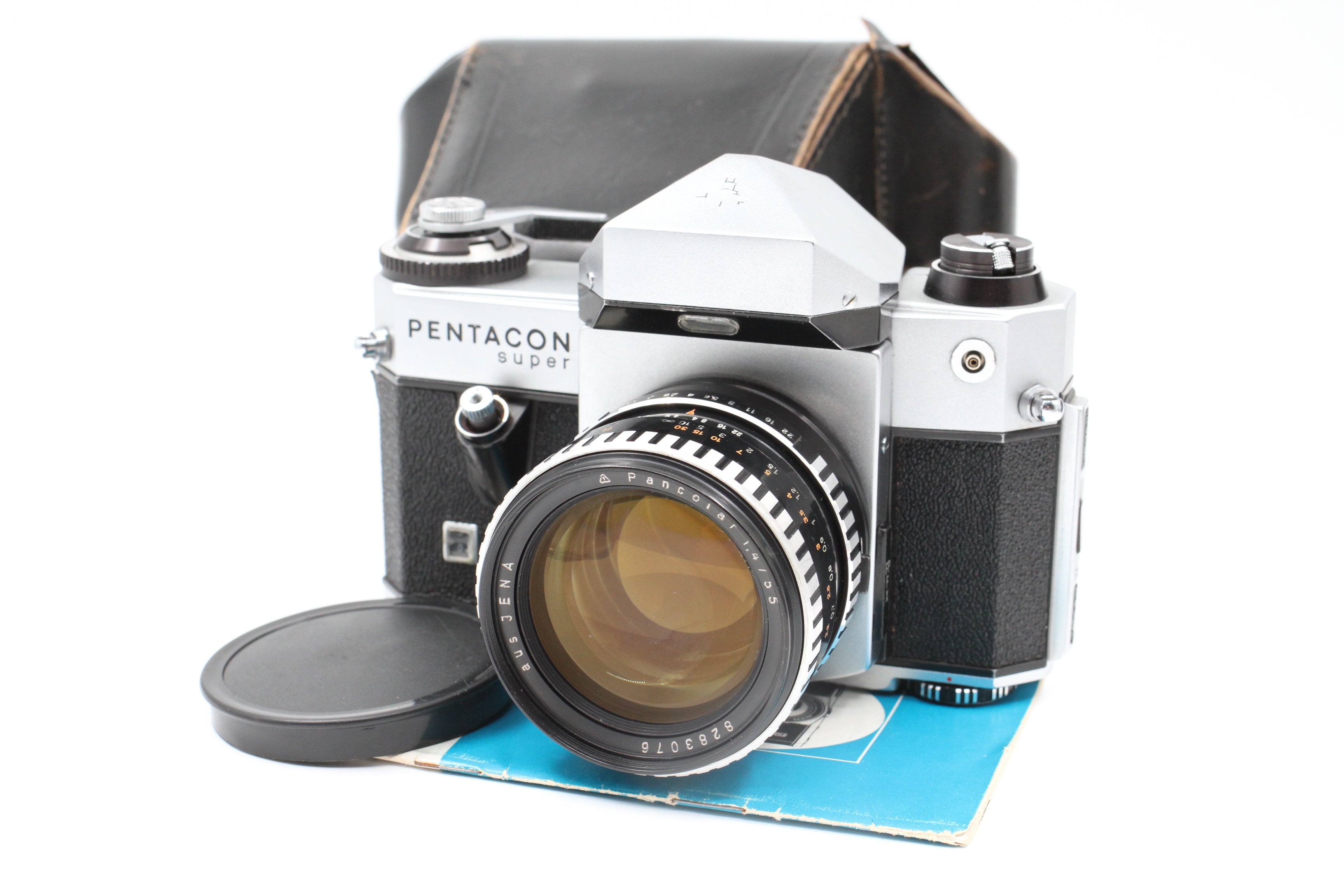 Pentacon Super 35mm SLR w/ 55mm f1.4 Aus Jena Pancolor & Case