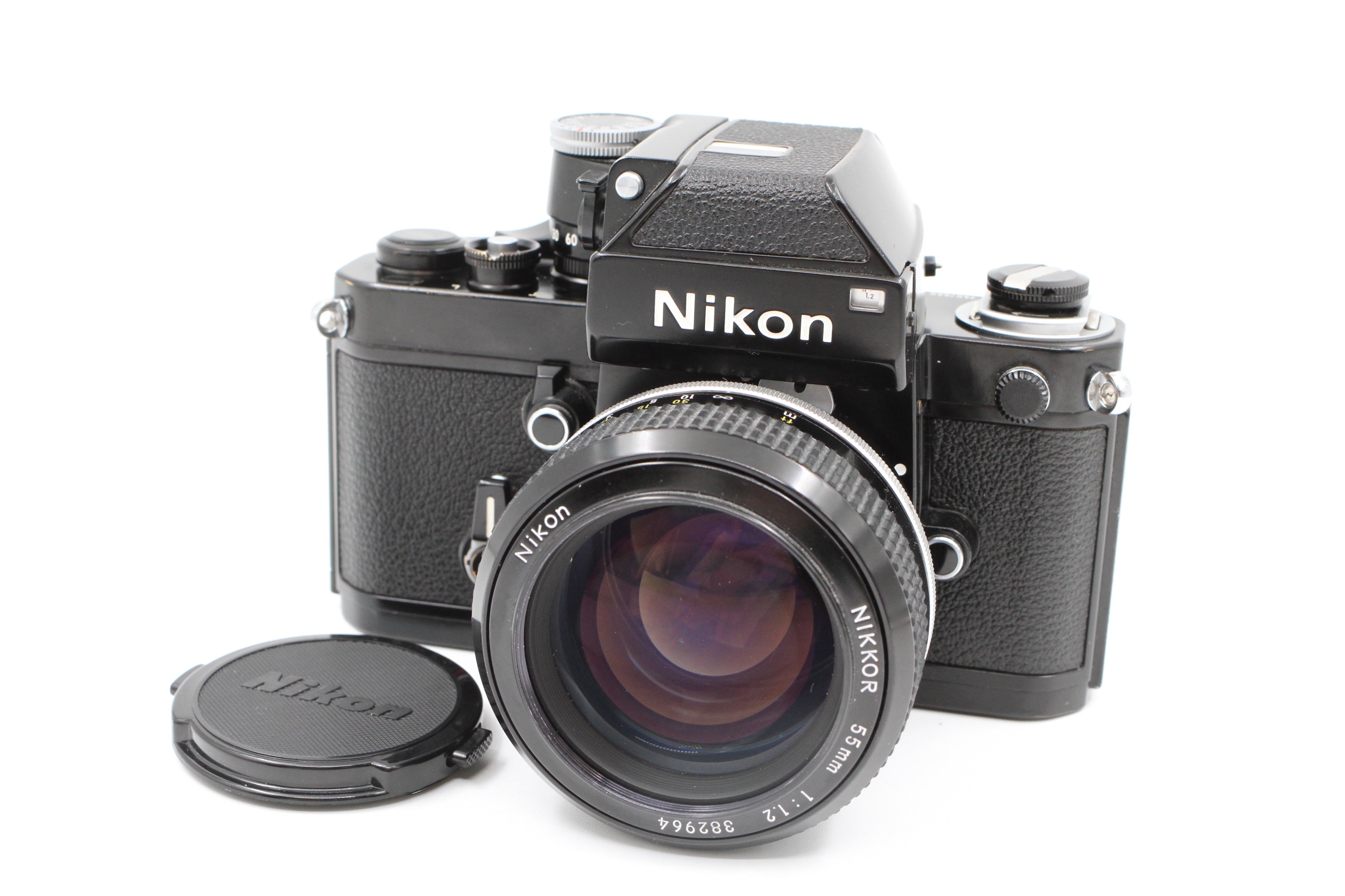 Nikon F2 Black SLR Body w/ Nikkor Pre-Ai 55mm f1.2 & DP-1 Head
